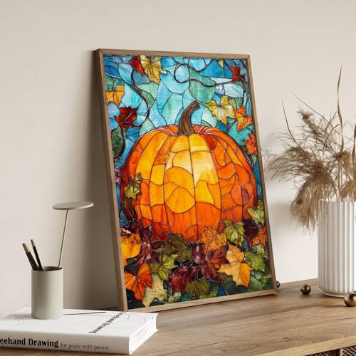 Pumpkin Diamond Art Kits for Adults,Fall Diamond Painting Kits for Beginner - color: JOJO-DP94