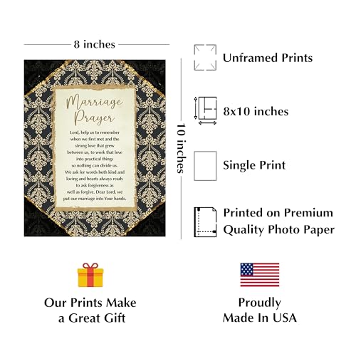 Christian Scripture Wall Art, Marriage Prayer, 8x10 Unframed Print