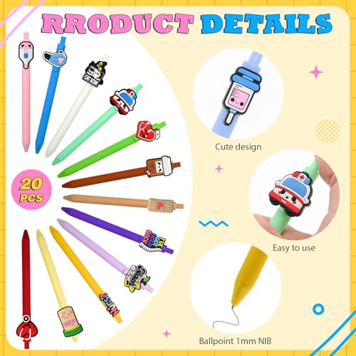20 Pcs Cute Nurse Pens Funny Nurse Accessories for Work Gel Pen Black Ink Set for Cna Rn Medical Assistant Nursing Student Essentials Nurse Week Gifts - color: Nurse-20P