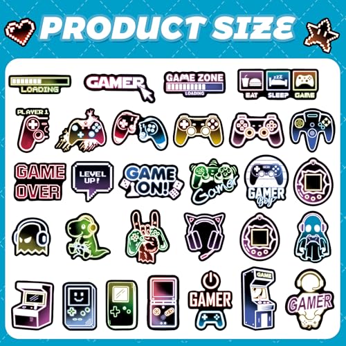 50 Pcs Glow in The Dark Neon Game Stickers for Water Bottle - color: Luminescent-474ksxx
