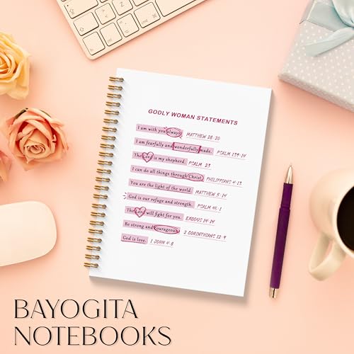 Female Christian Spiral Notebooks, Godly Woman Statements Bible Journaling Notebook, Prayer Journal for Woman, Church Notes Notebook, Christian Gifts for Women, 11.8x8.66 Inches - color: Colour-9-A4