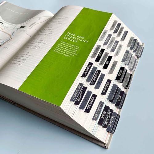 Thinkor Reposition Laminated Bible Tabs, Large Print Stickers, Easy to Read and Apply Bible Tabs for Women and Man (Gray Blue) - color: Gray Blue