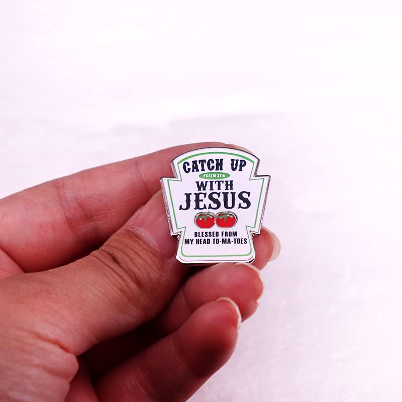 GuDeKe Catch Up with Jesus Christian Lapel Pins