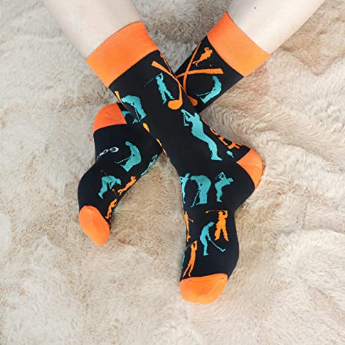 Jeasona Mens Socks Funny Fun Crazy Dress Crew Colorful Gifts for Men - color: Multicolored Golf Gifts 5 Pairs