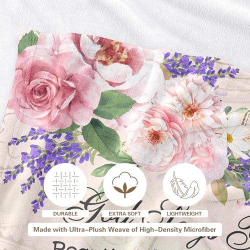 Christian Birthday Gifts for Women, Christian Blanket with Flowers 80"x60" - color: Christian Gifts-flowers, size: 80"x60"