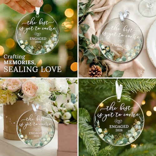 HEXMOZ Engagement Gifts for Couples, Women, Her - Engagement Ornament 2026 - color: Engaged 7 2026