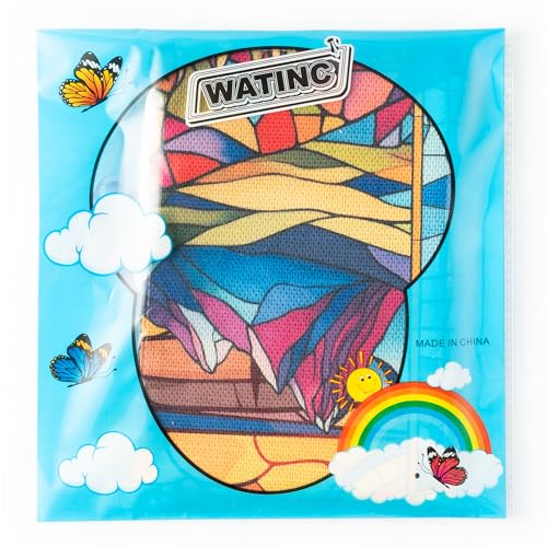 WATINC Christian Stained Glass Cross Garden Flag - 12 x 18 Inch Linen Religious Jesus Double Sided Yard Sign for Outside, Easter Spring Summer Christ Faith House Outdoor Decor for Porch Lawn