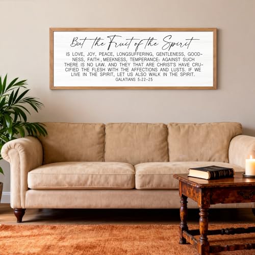 The Fruit of the Spirit Rustic Bible Verse Framed Wall Art - color: Natural Frame, style: The Fruit of the Spirit