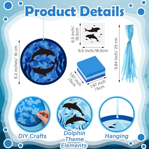 Motipuns 24 Sets Dolphin Craft Kits, DIY Ocean Hanging Ornaments Paper - style: Dolphin