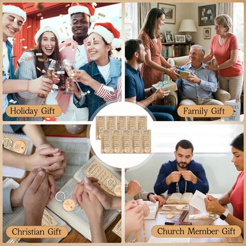 50 Sets Christian Gifts Bulk, Religious Bible Bookmarks, Keychain and Pen