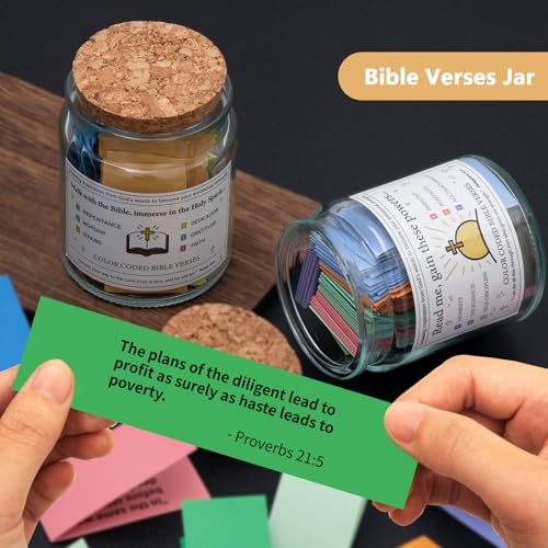 Bible Verses Jar,Prayer Cards Holy Hope Bible Jar,Christian Baptism Gifts - style: NIV Bible Jar of Virtues