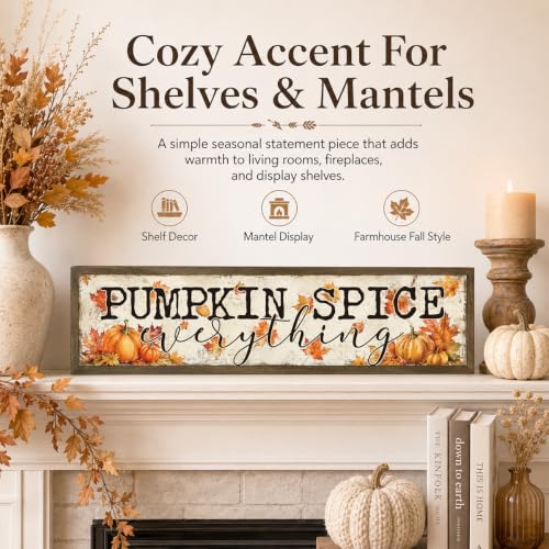 Fall Wall Decoration, Pumpkin Spice Sign Rustic Farmhouse Home Decor - color: Fall Sign 5