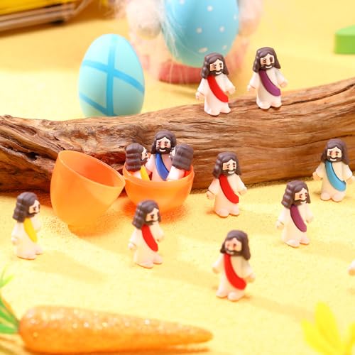 Barydat 75 Set Mini Jesus Figures with Prayer Cards and Organza Bags - color: Multicolor