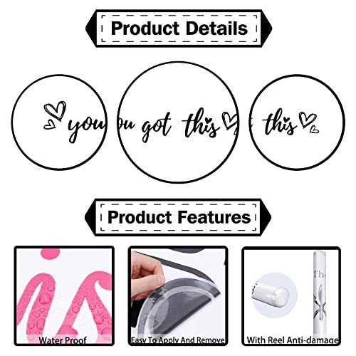 PLIGREAT You Got This Quotes Wall Stickers, Peel and Stick Wall Decals, Removable Vinyl Art Letters Walls Sticker for Bedroom Living Room Home Office Decorations Indoor Window Art Decor - style: You Got This