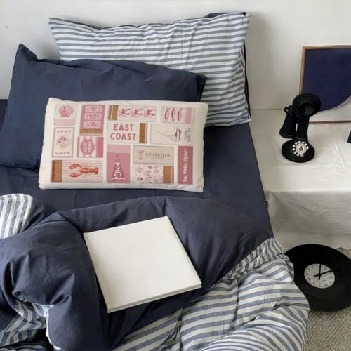 Pink East Coast 12x20 Pillow Cover for Coastal Beach Room Decor - color: 03-east Coast Pillow(pink)12x20