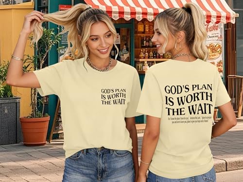 Womens Christian Shirts Funny Bible Verse Graphic T-Shirts Religious Faith Inspirational Short Sleeve Tee Tops - color: Abeige1, size: XX-Large
