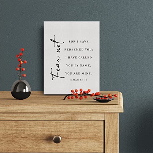 Bible Verse Canvas Print Decor Fear Not for I Have Isaiah 43 : 1 Wall Painting Posters Artwork 12”X15” Modern Home Decoration (Framed) - color: Isaiah