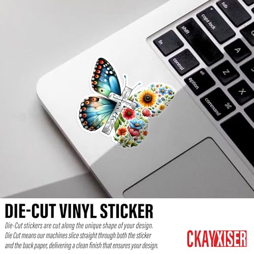 Christian Faith Jesus Sticker Bible Stickers Christian Floral Butterfly Motivation Quotes Waterproof Die-Cut Vinyl Laptop Water Bottle Inspirational Sticker Birthday Gifts (Select More Sizes) - size: (Select More Sizes)