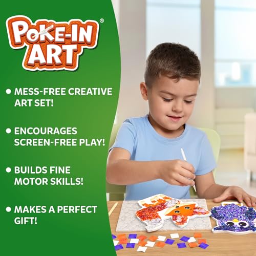 Skillmatics Poke-in Art – Animals, Wood Craft Kit, Gift for Boys & Girls - style: 4. Animals