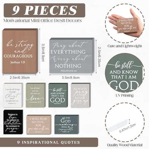 Yousoontic 9 Pcs Small Christian Desk Wall Decor, Boho, Simple - color: Boho, style: Simple