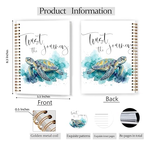 Sea Turtle Ocean Notebook, Coastal Beach Animal Journal for Women, Sea Turtle Gifts for Women Lovers, Ocean Marine Biology Spiral Notebook Journal 5.5x8.3 - color: Color 18