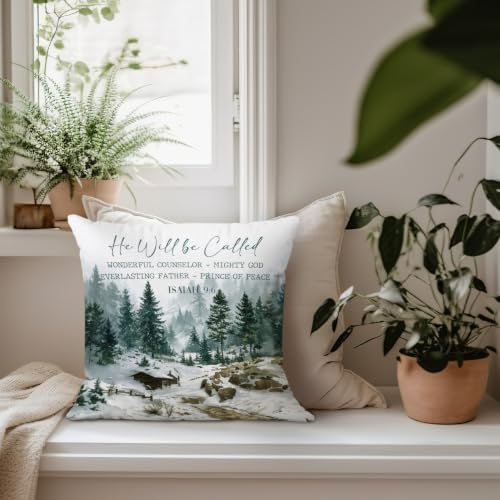Winter Forest Christian Throw Pillow Covers 18x18 - color: Christian