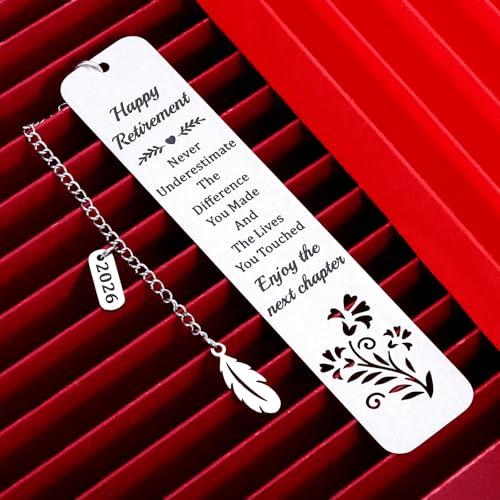 Retirement Gifts for Women Men 2026 Happy Retirement Bookmark for Teacher - style: Happy Retirement Never Underestimate
