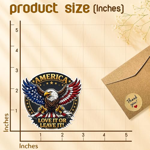 4 Pcs Patriotic Stickers American Eagle US Flag Military Tribute Stand - color: Patriotic Stickers
