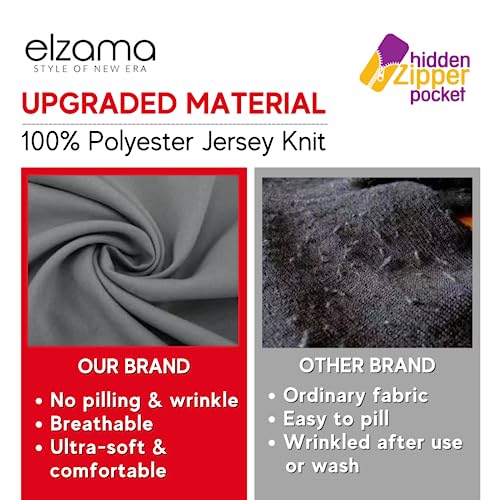 elzama Infinity Loop Solid Color Scarf With Hidden Zipper Pocket For Women - Lightweight Travel Neck Wrap - color: 09-red