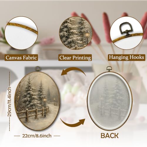 Mcehtle Christmas Winter Pine Tree Wall Art Decor Framed 8.6x11.4 - color: 26