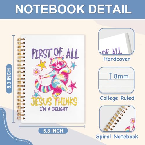 Funny Christian Raccoon Meme Notebook Journal for Women, 5.5x8.3 - color: white-Funny Christian Raccoon