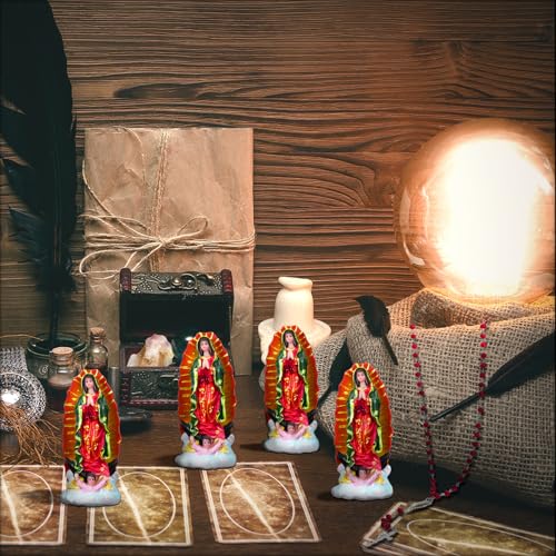 Our Lady of Guadalupe Statues with Scented Rosary Necklace,Red,60 Pcs - color: Red