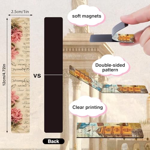 Wxiben 30 Pcs Vintage Nature Magnetic Bookmark Flower Book Mark Page Clip - style: Vintage Natural