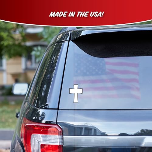 Decalcomania Christian Crosses Decals - Stickers for Car or Truck Window- Black White Cross Car Sticker and Christian Cross Stickers - style: Christian Crosses