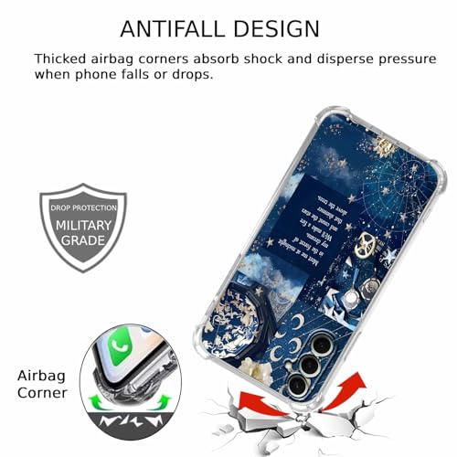 Vintage Celestial Sun Moon Star Collage Case for Samsung Galaxy S26,Aesthetic Space Constellation Pattern,Trendy Soft TPU Bumper Phone Cover,S26 - color: Vintage Celestial Sun Moon Star