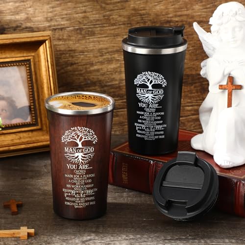 Ziliny 2 Sets Man of God Tumbler,Christian Gifts for Men,