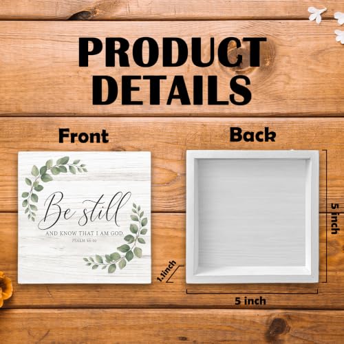Christian Be Still and Know That I Am God Wood Box Sign Desk Decor - color: Be Still