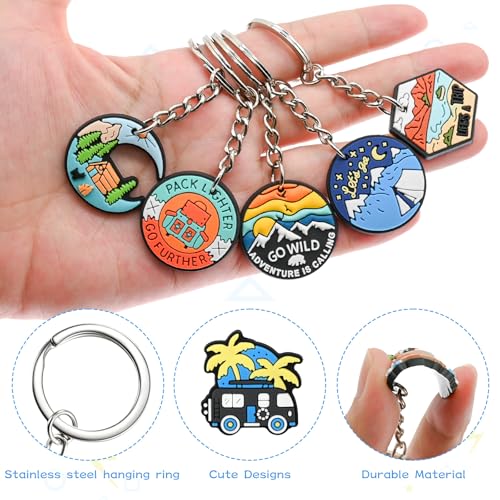Cute Keychain Bulk,Cute Key Chain for Car Keys Purse Bag Rewards - color: Camping-30