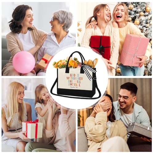 Inspirational Canvas Tote Bag - Christian Gift Bible Verse Handbag - style: Christian