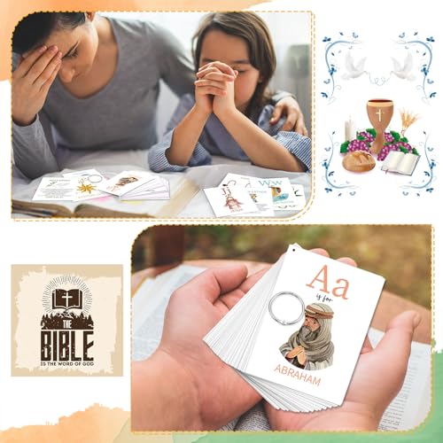 Skyygemm 26 Pcs Bible Verse ABC Flash Cards for Kids, Scripture Memory Card - size: Medium