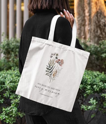 Inspirational Christian Bible Verse Foral Tote Bag for Women - color: Bible10