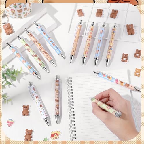 Dispowreath 12 Pcs Capybara Ballpoint Pens 1.00 mm Black Ink for Women - style: Capybara