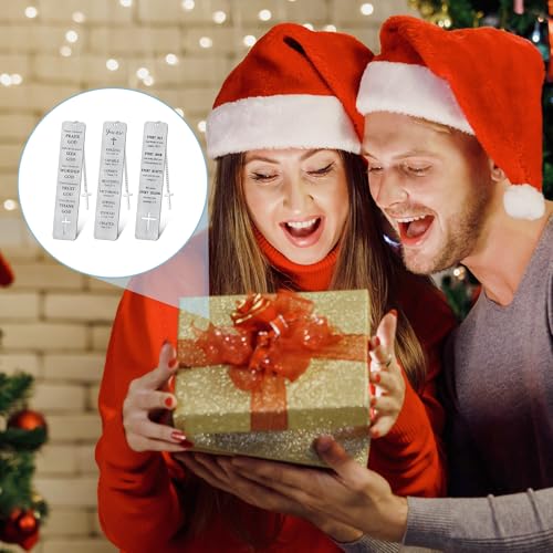 COCHIE 3PCS Metal Bookmark Bulk Christian Gifts, First Communion Gifts for Women Men Girls Boys, Bible Bookmarks with Cross Tassel, Religious Bookmark Faith Gifts Easter Basket Fillers (Cross)