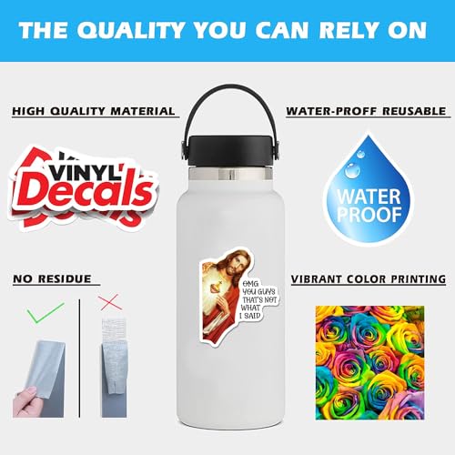 OMG You Guys that’s Not What I Said Stickers Decals Vinyl Waterproof - Journaling Funny Jesus Christian Stickers for Water Bottles, Phone Laptop (OMG) - color: Omg