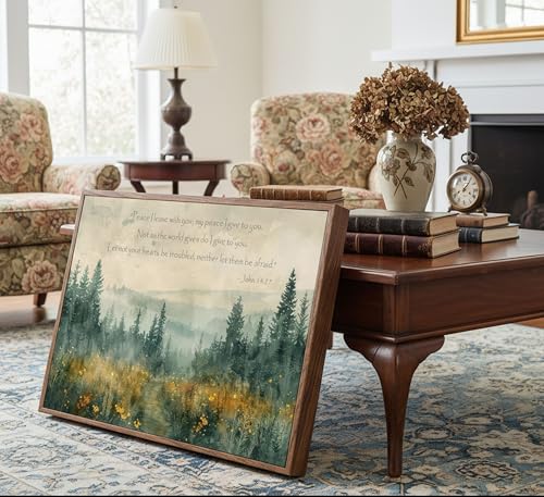 Framed Farm Christian Bible Canvas Wall art 24x36in - color: Bible-Framed, size: 36"L x 24"W