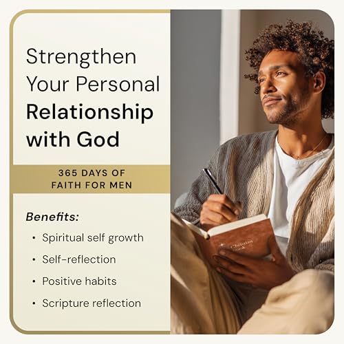 365 Days Of Faith Notebook, Prayer & Bible Study Notebook For Men, Christian Journal In Gift Box (Brown Hardback) - color: Brown Hardback