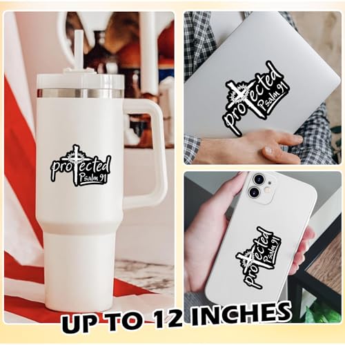3 Pcs Protected Sticker Cross Christian Psalm Religious Jesus Bible Verse Faith Waterproof Vinyl Decal for Water Bottle Tumbler Hard Hat Helmet Car Laptop Gift 3 Inches - color: 3 Inches
