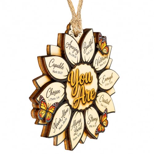 Sunflower Ornament Christmas 2026, Christian Gifts for Women, Faith Based Gift with Bible Verses and Uplifting Words, Inspirational Gifts for Women, Christian Gifts for Mom, Religious Scripture Gift - color: Praise Sunflower