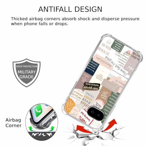 Bible Verses Christian Jesus Quotes Collage Pattern,Soft TPU Bumper Phone Case for Google Pixel 10a - size: Google Pixel 10a