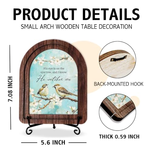 His Eye Is On The Sparrow Wood Plaque Signs,Christian Desk Decor - color: His Eye Is On The Sparrow